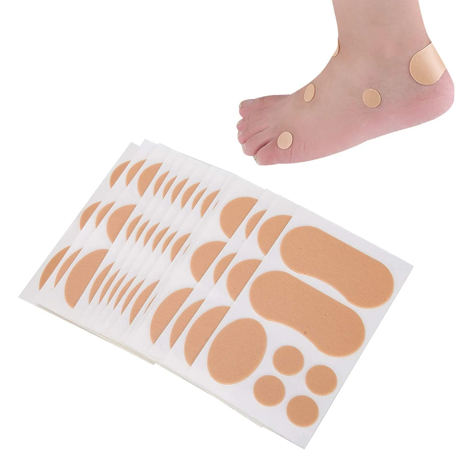 15 Sheets Moleskin for Feet, Waterproof Adhesive Foam Foot Care Tape High-Heeled Sticker for Chafing Blister Prevention