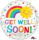 18" Get Well Soon! Happy Sun Mylar