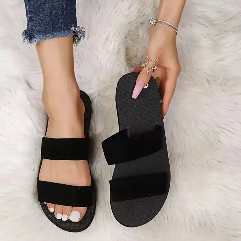 2023 Women Flat Flip-flops Slippers Comfortable Non-slip Sandals Bohemian Style Flip Flop Home Bathroom Fashion Slippers Slide