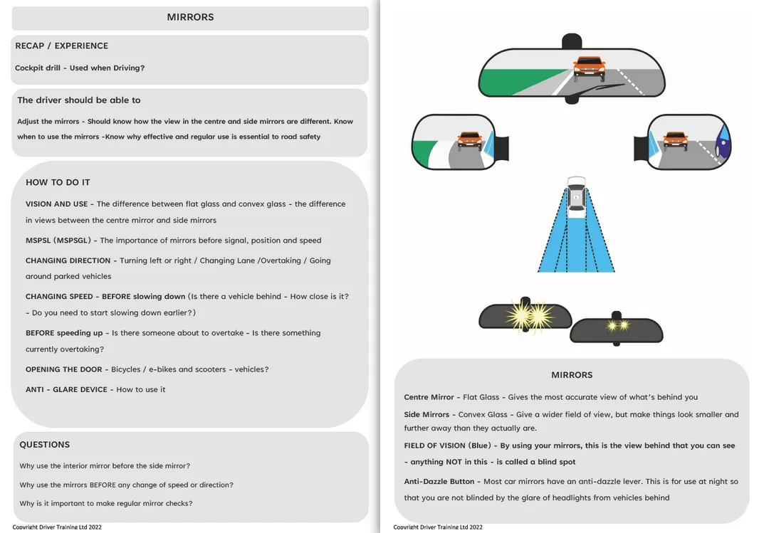 ADI Part 3 Cockpit drill, Controls and Blindspots lesson plan briefing folder