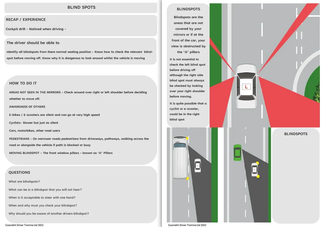 ADI Part 3 Cockpit drill, Controls and Blindspots lesson plan briefing folder