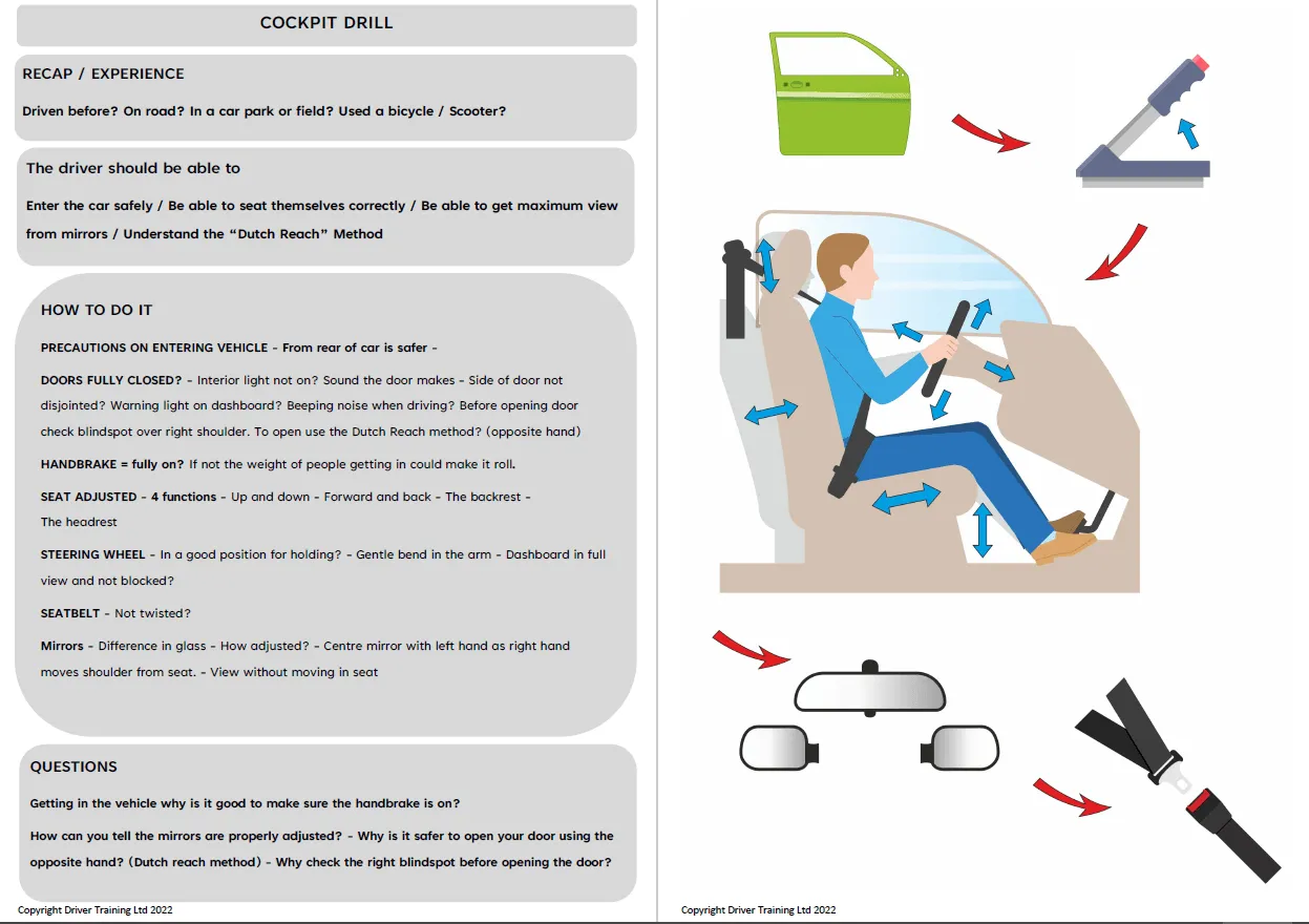 ADI Part 3 Cockpit drill, Controls and Blindspots lesson plan briefing folder