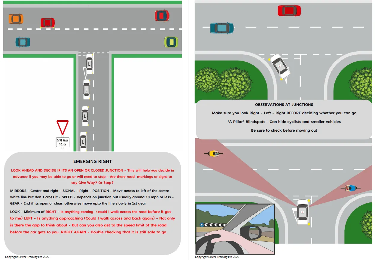 ADI Part 3 Turning Emerging, junctions Driving instructor lesson Plans