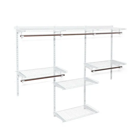 Adjustable Wall Mounted Closet Rack System with Shelf