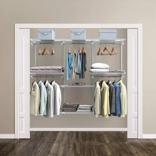 Adjustable Wall Mounted Closet Rack System with Shelf