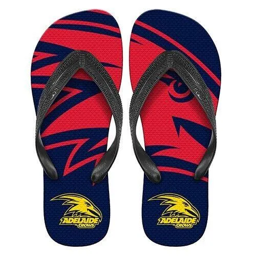 AFL Supporter Thongs - Adelaide Crows - Mens Size - Flip Flops - Shoe