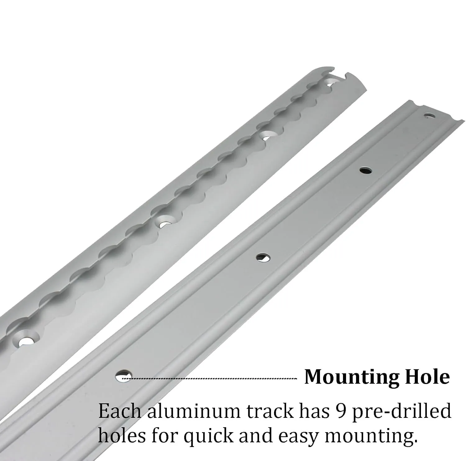 Airline Track Securing Rail / Anchor Track - Aluminium - Rounded - 1M