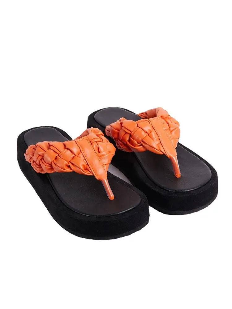 Amozae-Casual Braided Flip-Flops Sandals