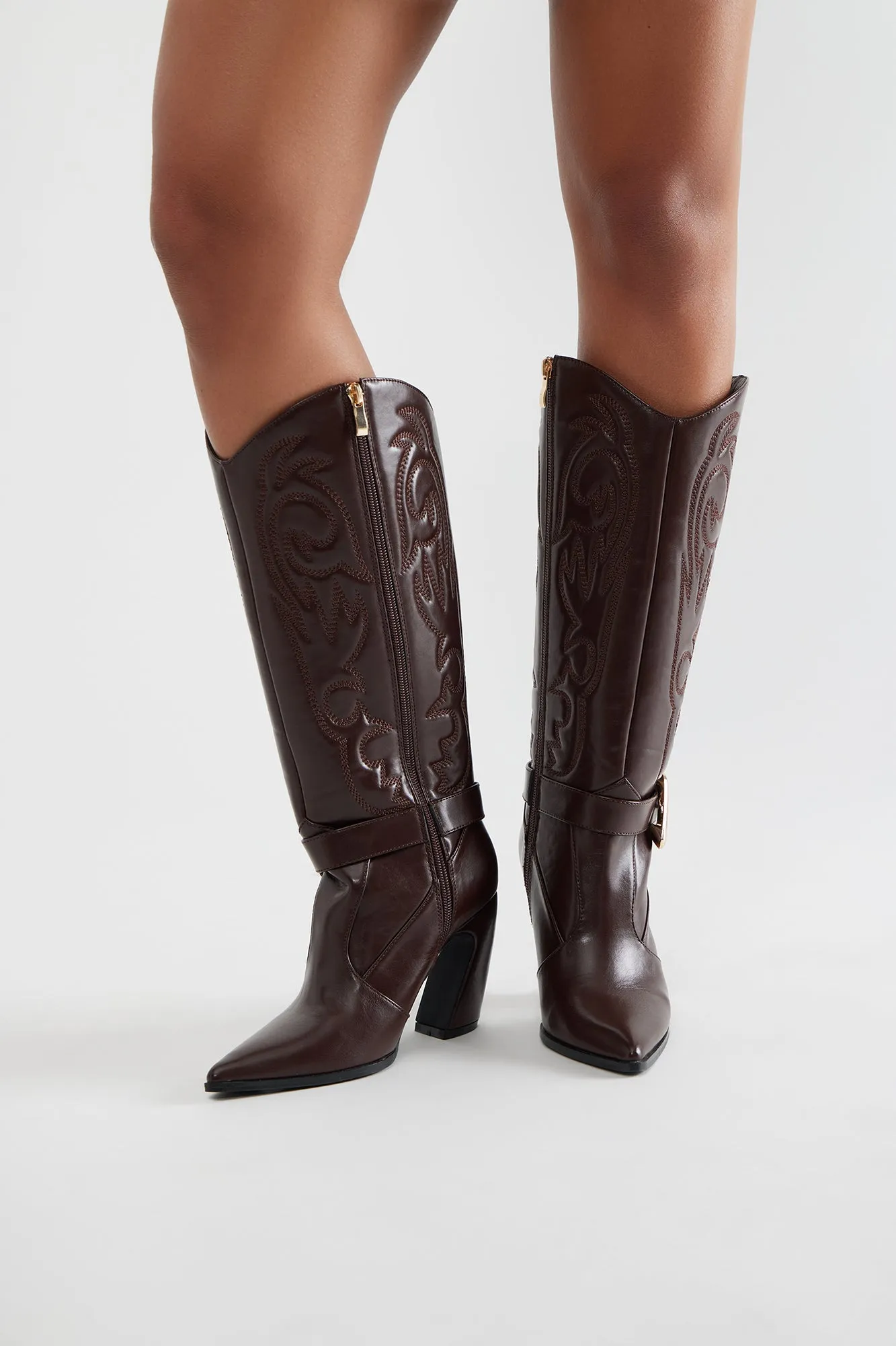 Andy Cowboy Boots - Brown