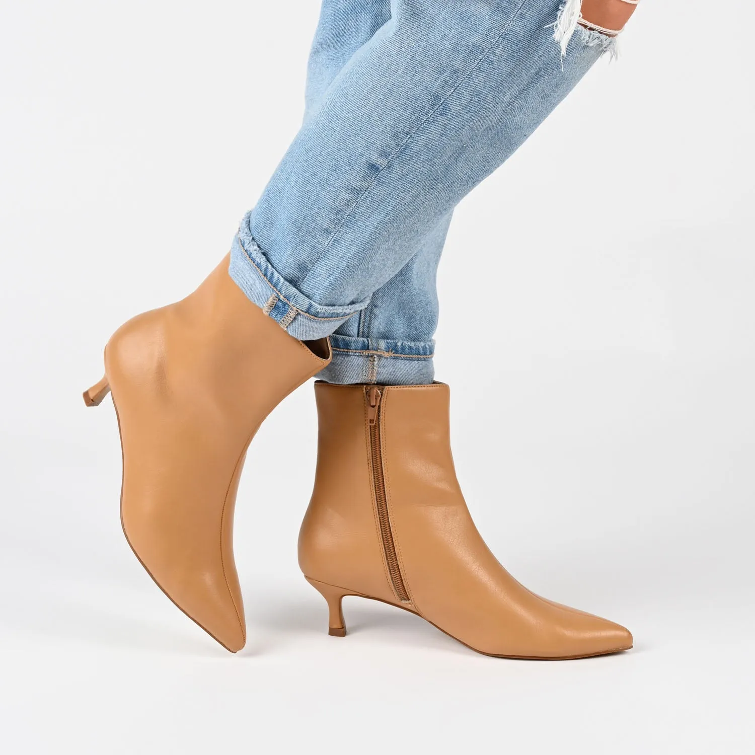 ARELY POINTED TOE BOOTIES IN FAUX LEATHER