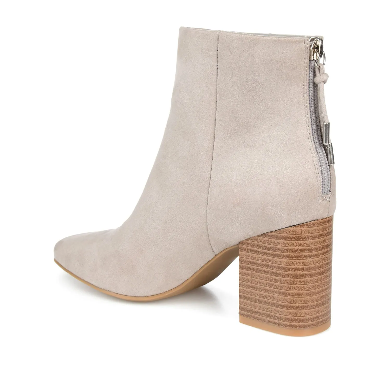 AUDRINA BLOCK HEELED BOOTIES IN FAUX LEATHER