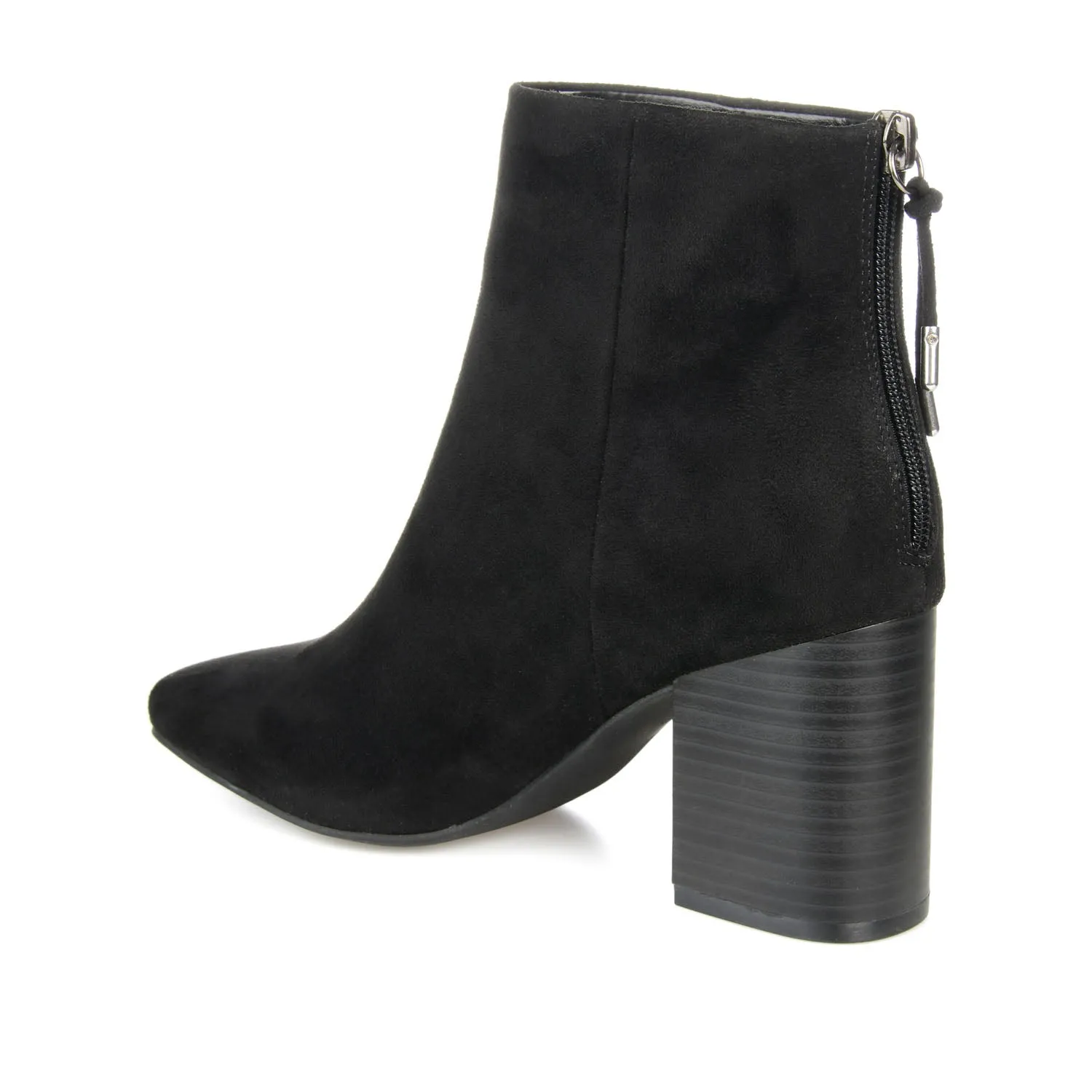 AUDRINA BLOCK HEELED BOOTIES IN FAUX LEATHER