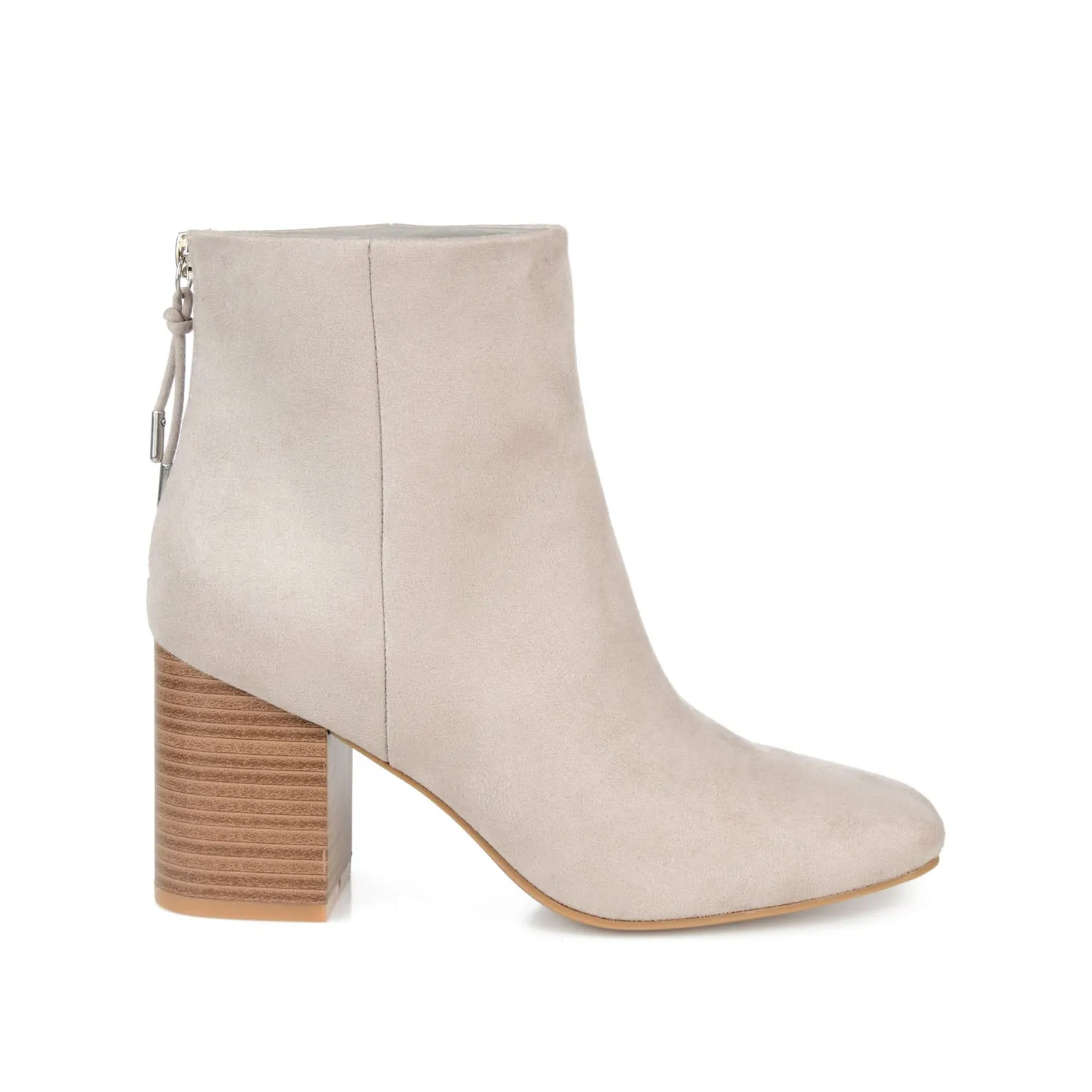 AUDRINA BLOCK HEELED BOOTIES IN FAUX LEATHER