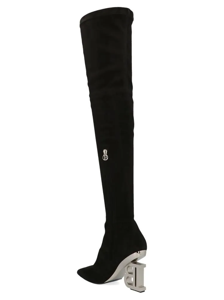 Balmain Logo Heeled Boots