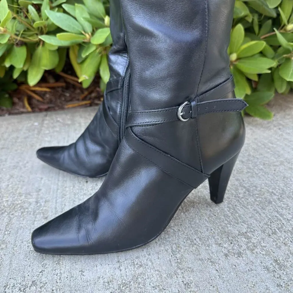 Bandolino Crossover Buckle Heeled Boots - Size 8