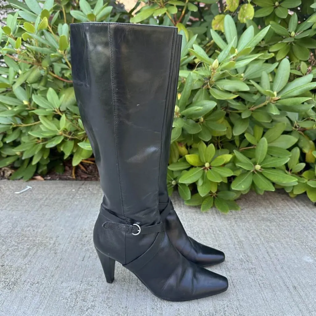 Bandolino Crossover Buckle Heeled Boots - Size 8