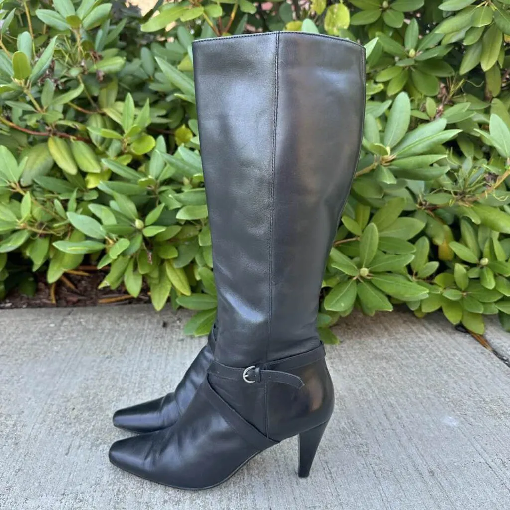 Bandolino Crossover Buckle Heeled Boots - Size 8