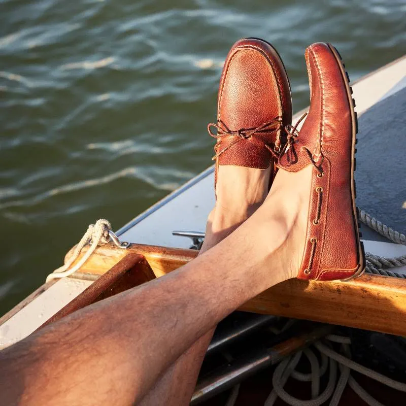 Barbour Jenson Leather Mens Driving Shoe - Cognac