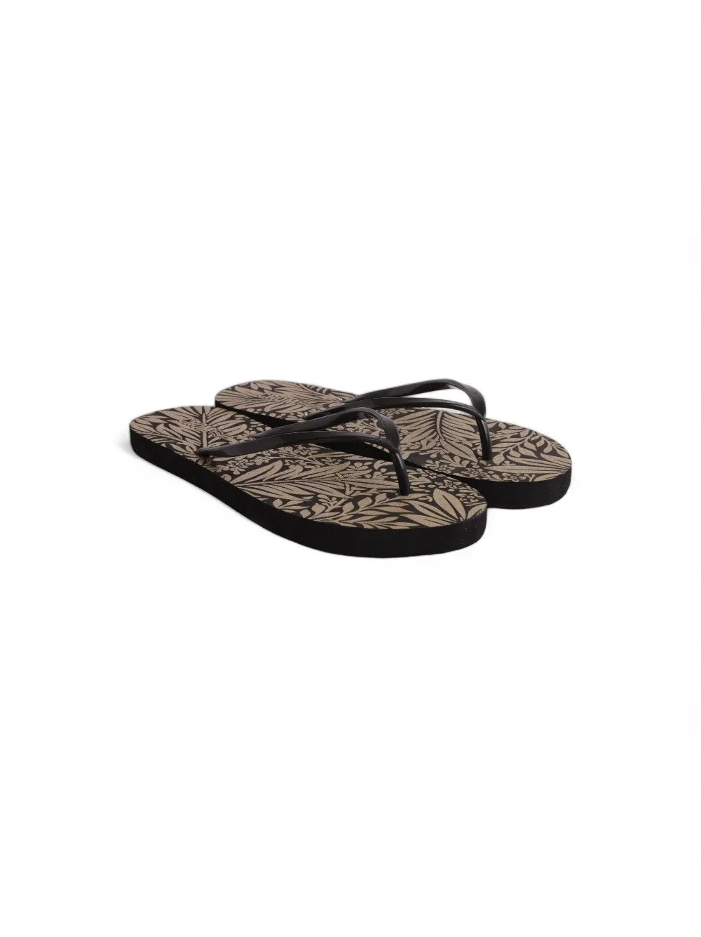 Black & Gold Flat Flip Flop