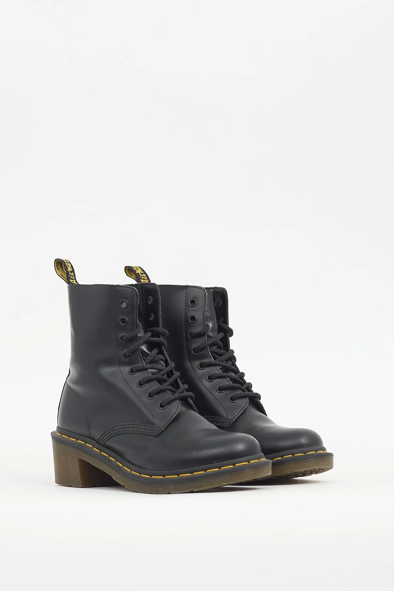 Black Leather Clemency Heeled Boot