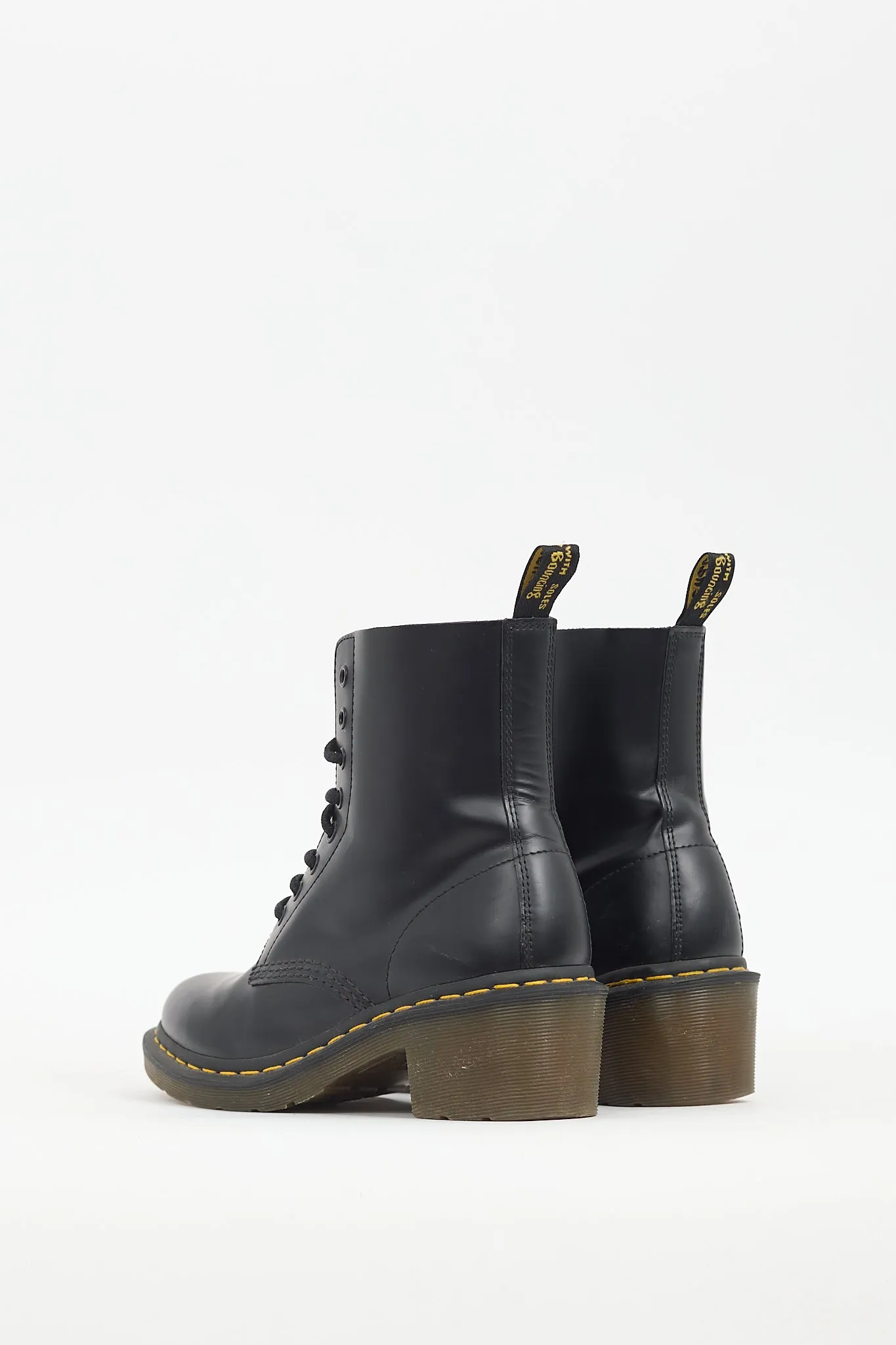 Black Leather Clemency Heeled Boot