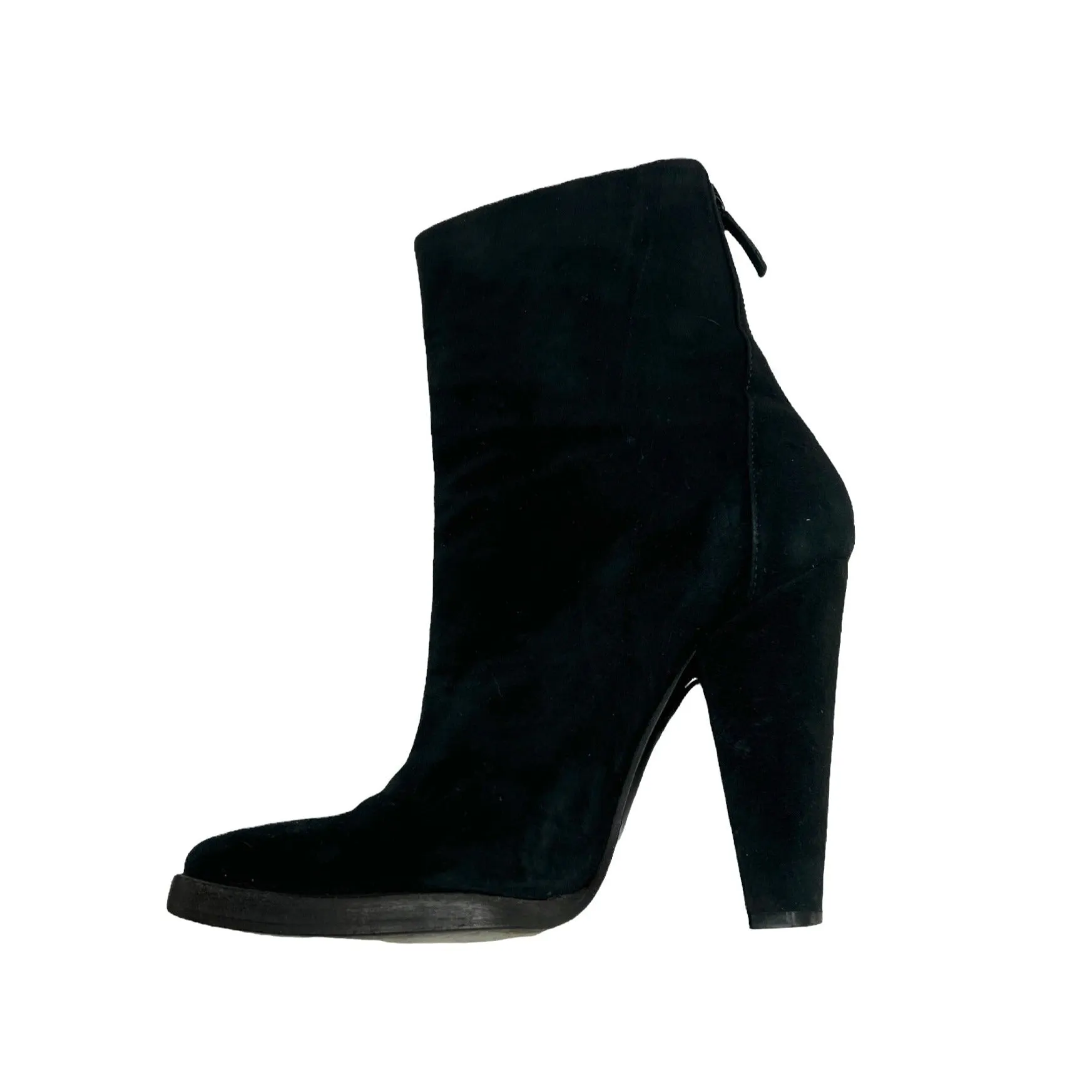 Black Suede Heeled Boots - 6.5