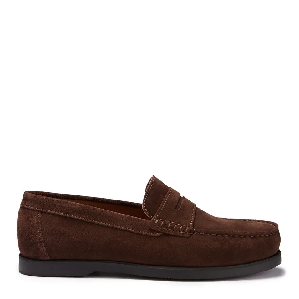 Boat Loafers, brown suede