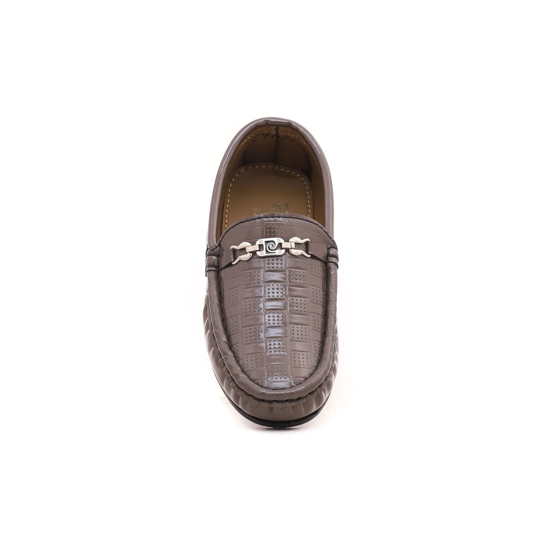 Boys Grey Formal Moccasin KD0760