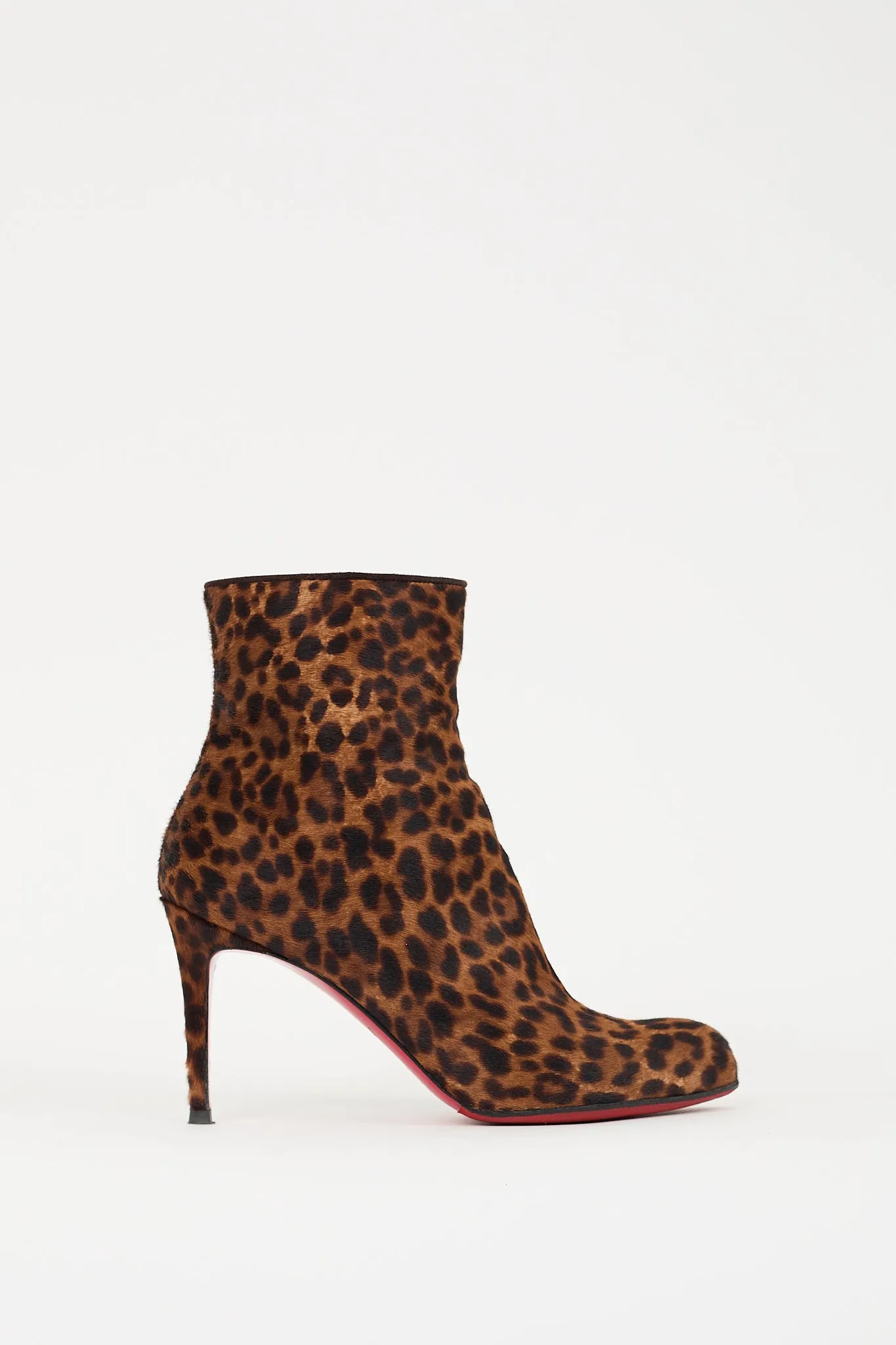 Brown & Black Hair Printed Heeled Boot