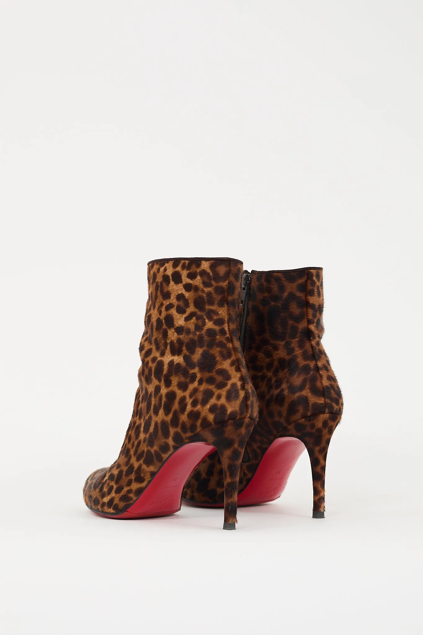 Brown & Black Hair Printed Heeled Boot