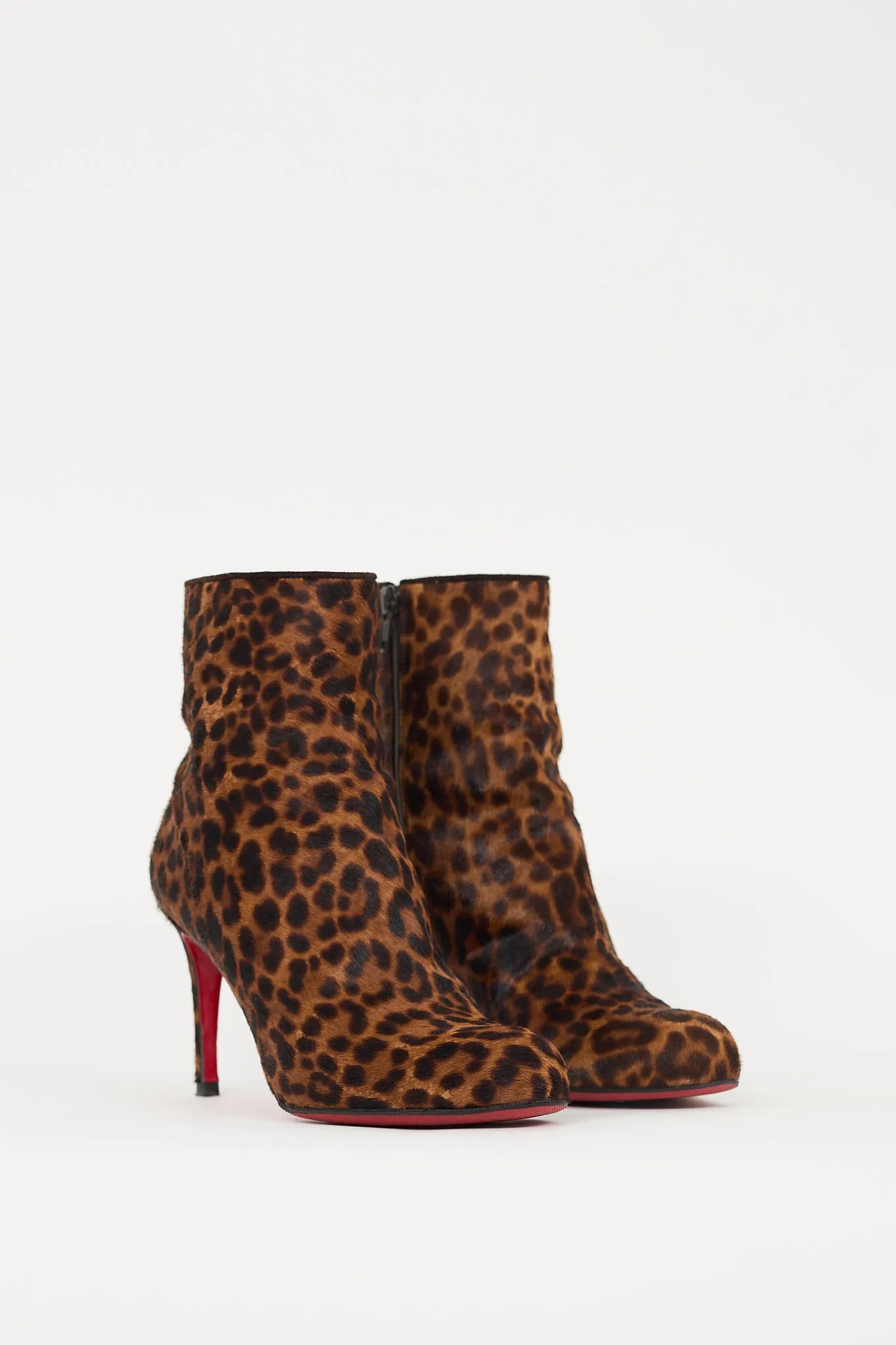 Brown & Black Hair Printed Heeled Boot