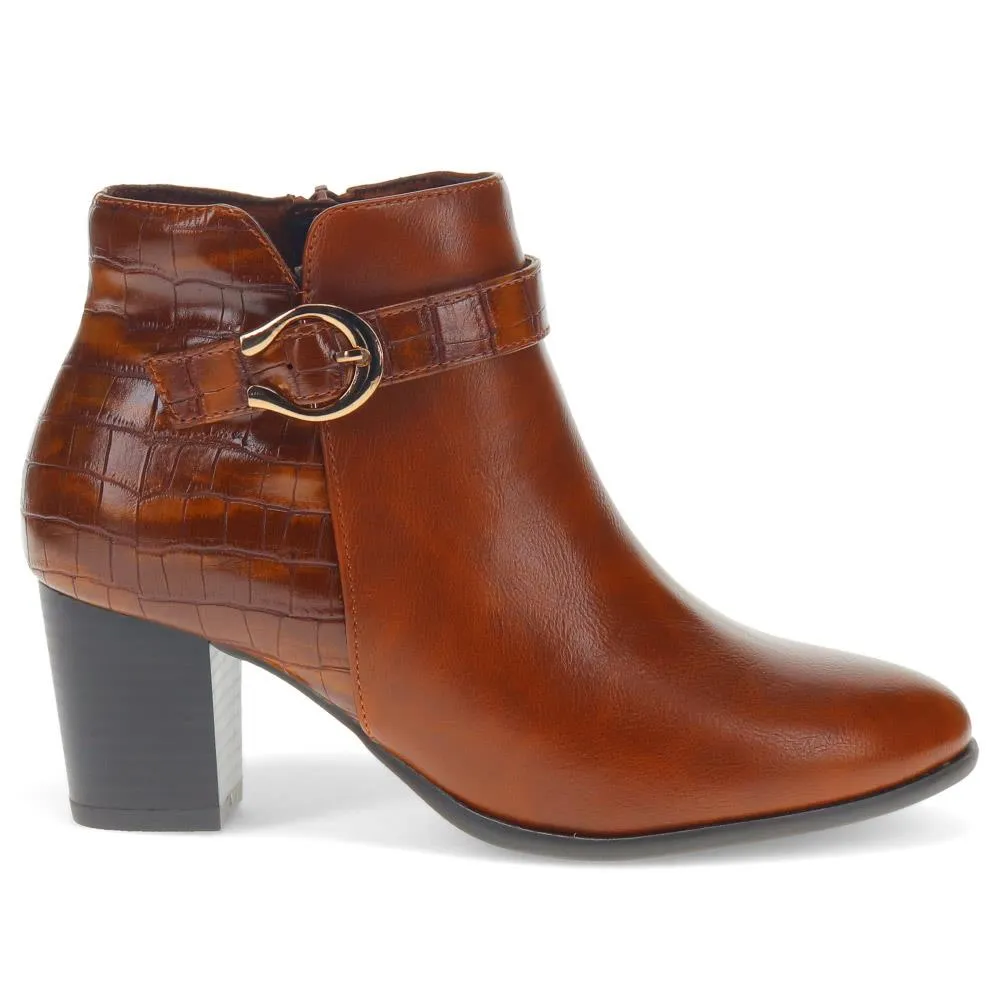 Buckled Block-Heeled Ankle Boots - BELTREN40003 / 326 058