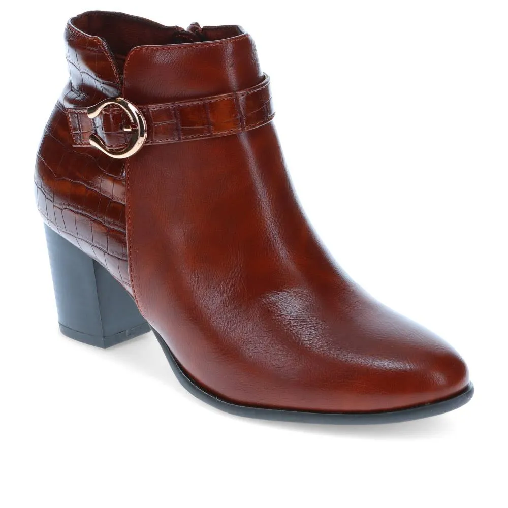 Buckled Block-Heeled Ankle Boots - BELTREN40003 / 326 058