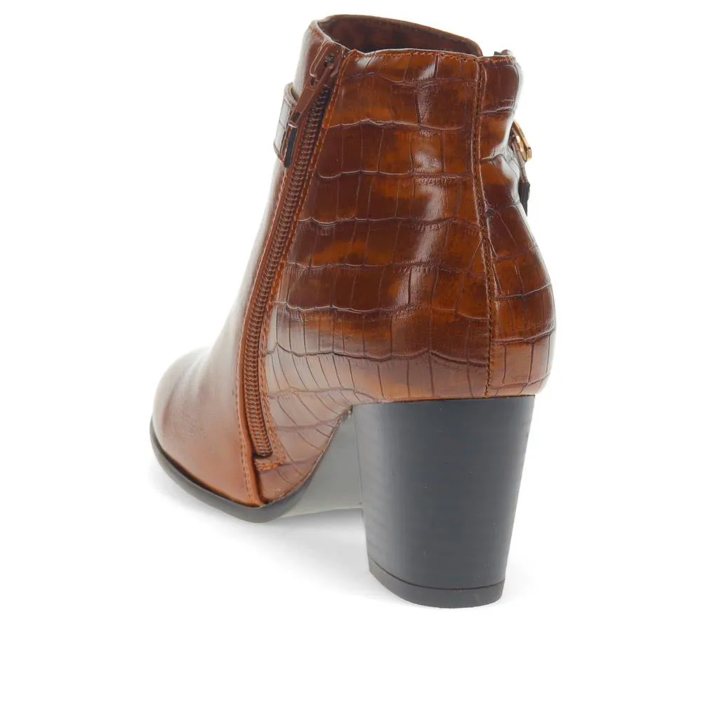 Buckled Block-Heeled Ankle Boots - BELTREN40003 / 326 058