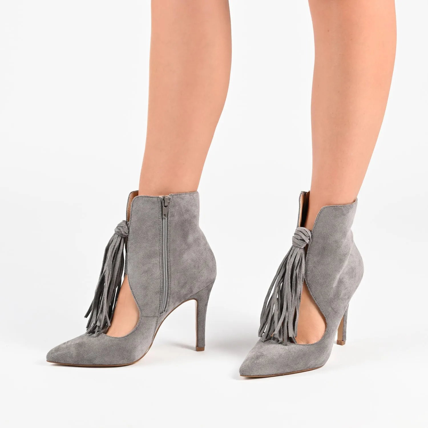 CAMERON HEELED BOOTIES IN FAUX SUEDE