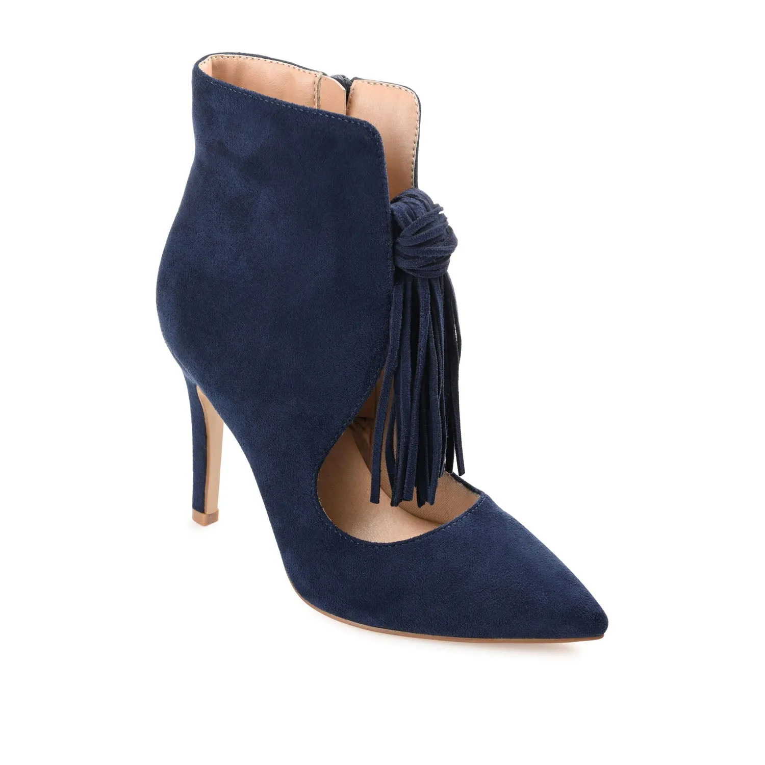 CAMERON HEELED BOOTIES IN FAUX SUEDE