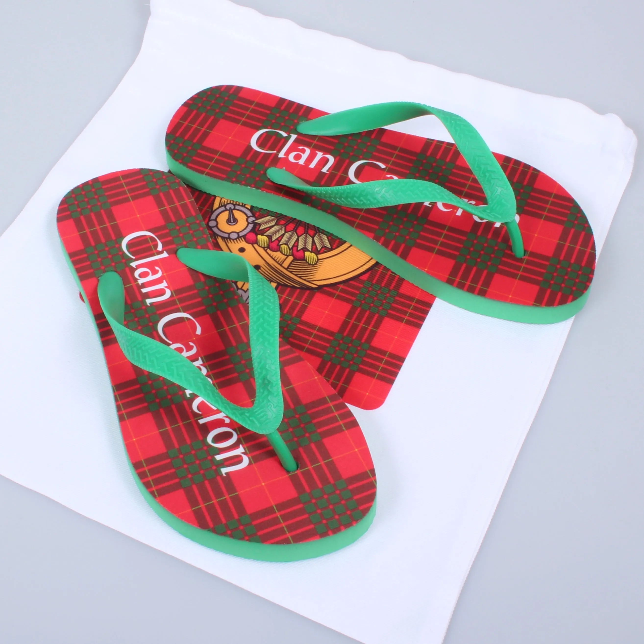 Cameron Tartan Flip Flops With Matching Bag