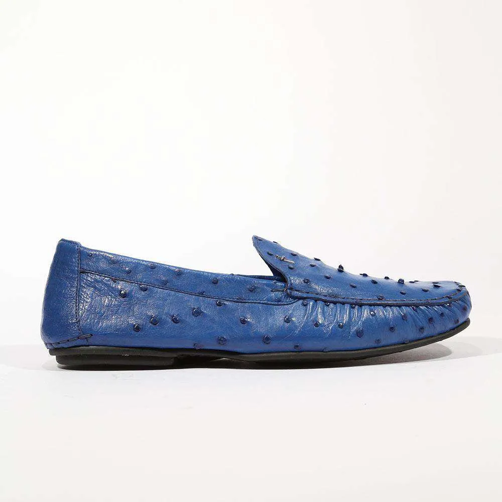 Cesare Paciotti Luxury Italian Men's Struzzo Blue Denim Moccasins (CPM5361)