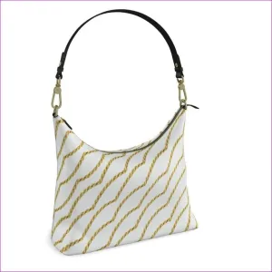 Chained Authentic White Leather Luxury Square Hobo Bag