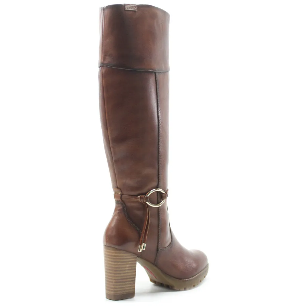 Connelly W7M-9798 Leather Women's Block Heeled Knee High Boots