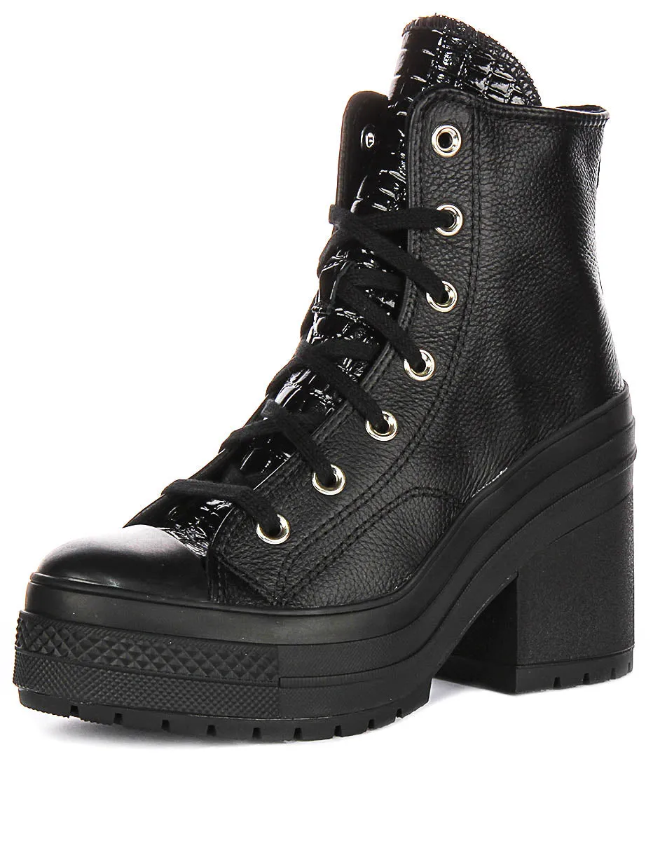 Converse Chuck 70 De Luxe Heel A12346C In Black Moc Croc