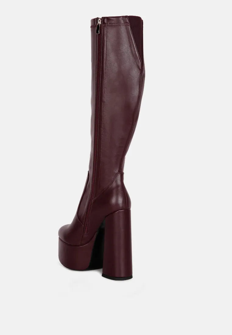 Coraline High Block Heeled Calf Boots