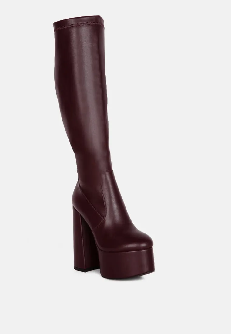 Coraline High Block Heeled Calf Boots