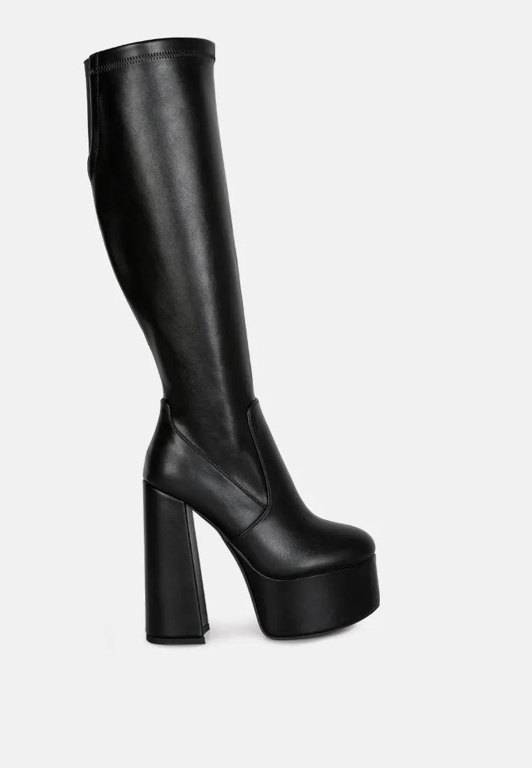 Coraline High Block Heeled Calf Boots