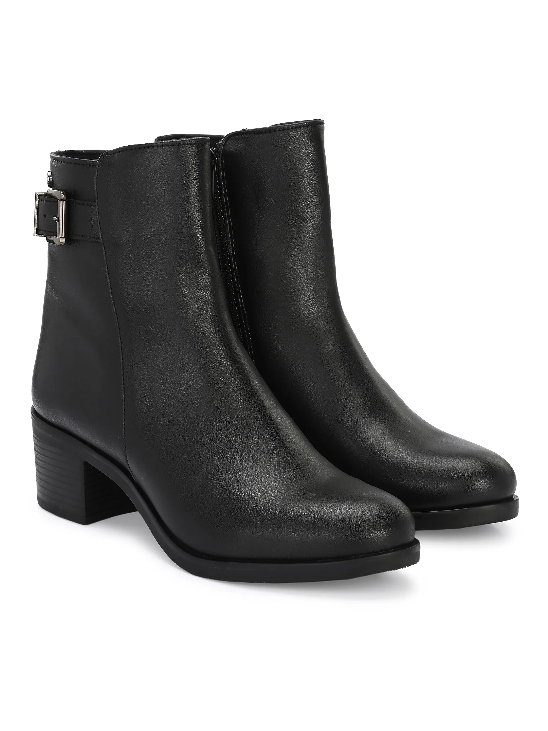 Delize Black Women Chelsea Heeled Boots 63728-37