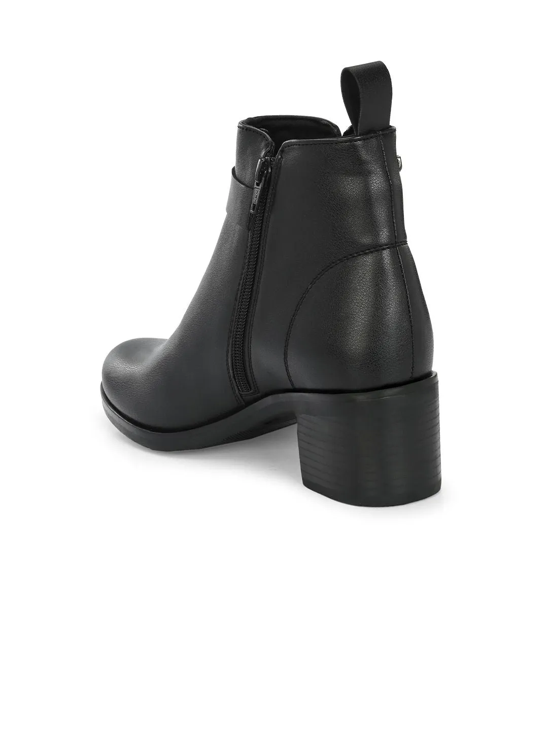 Delize Women High Top Block Heeled Zip Up Chelsea Boots