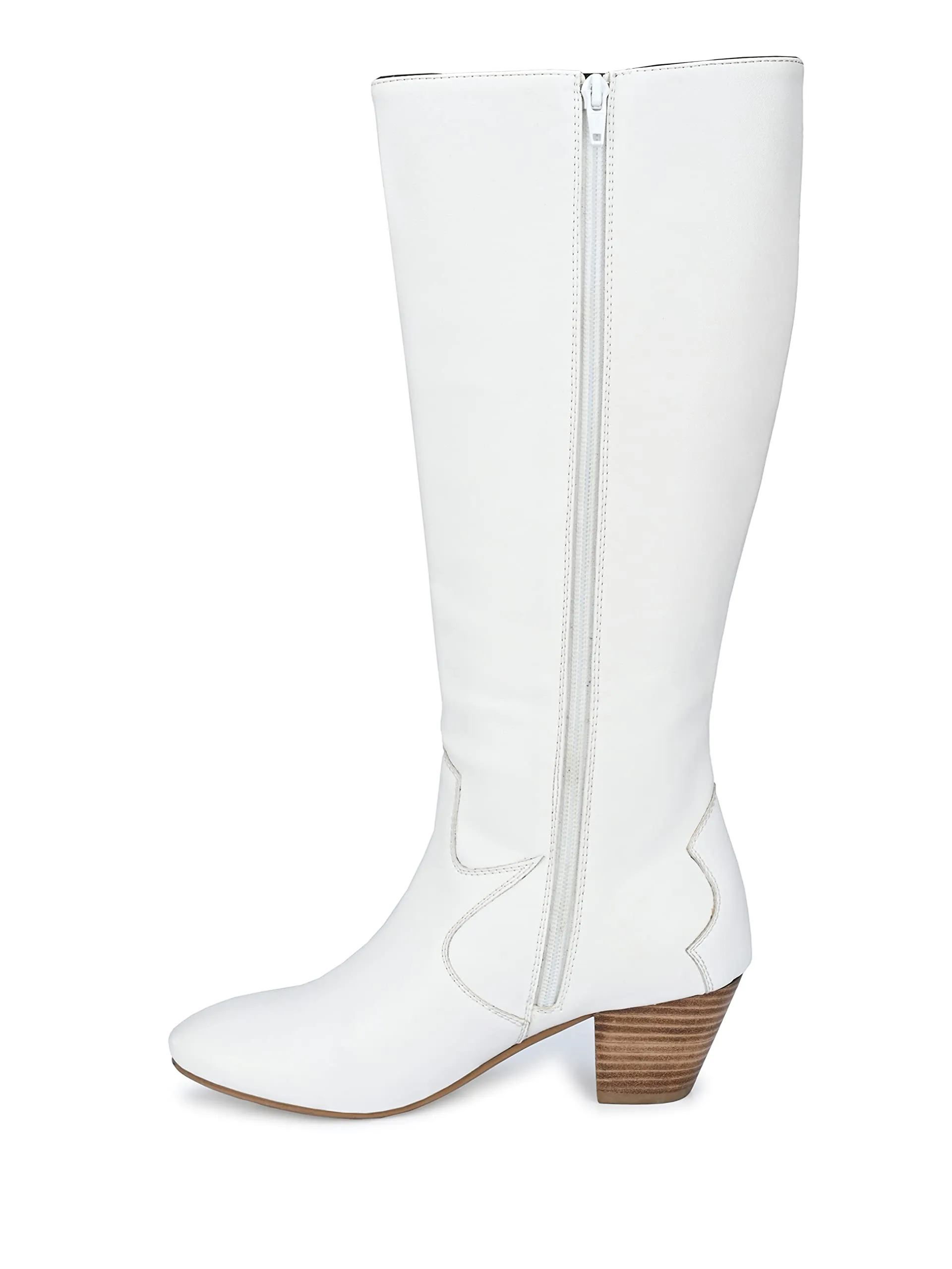 Delize Women's White Cowboy Knee Boots