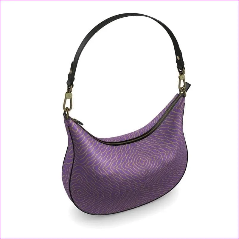 Diamond Chained Luxury Leather Curve Hobo Bag