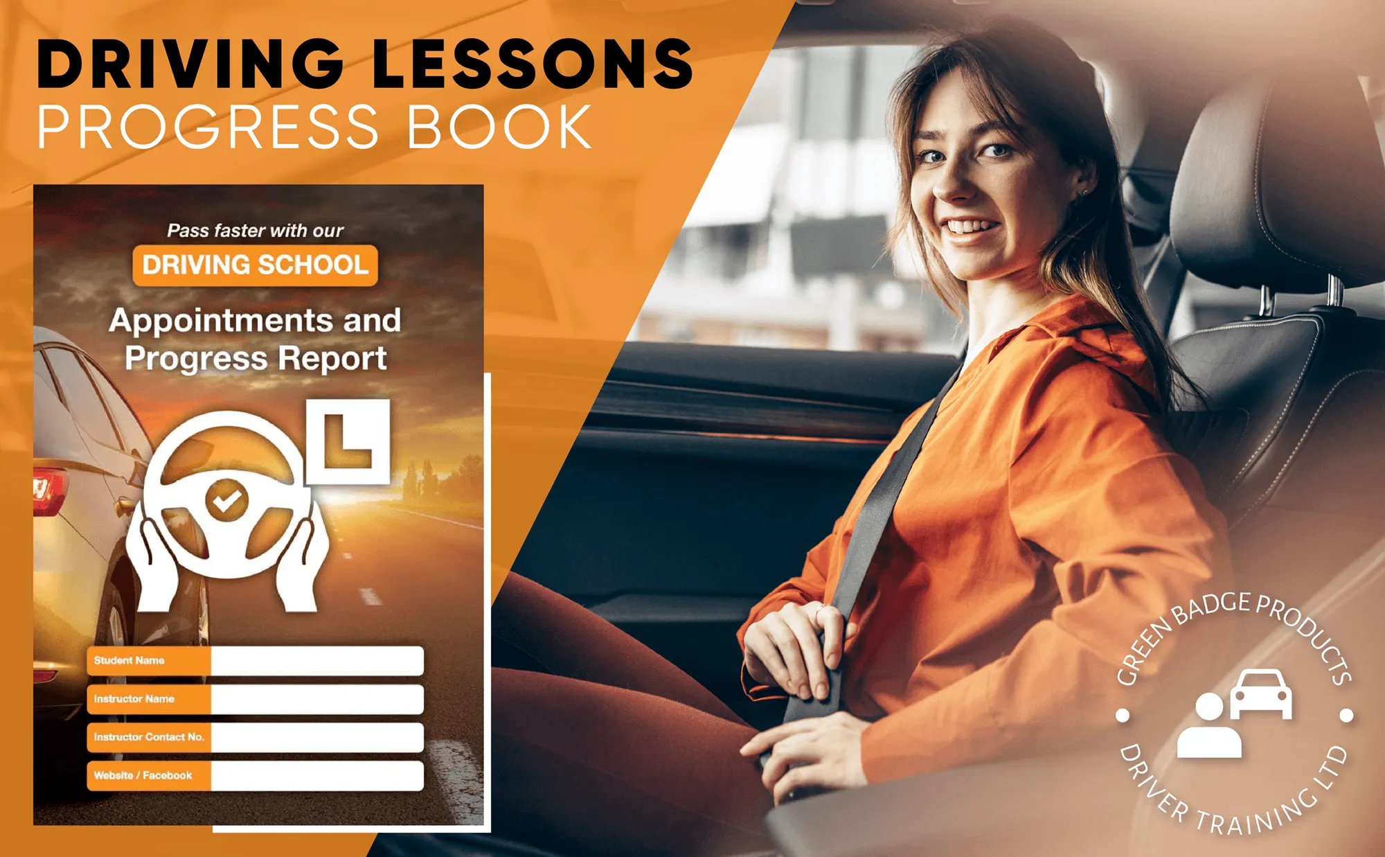 Driving Lessons Progress book for Driving Schools Driving Lessons Progress Book 10-Pack for Driving Schools - Convenient A5 Size,  Progress Cards, Progress Report & Appointment Card,