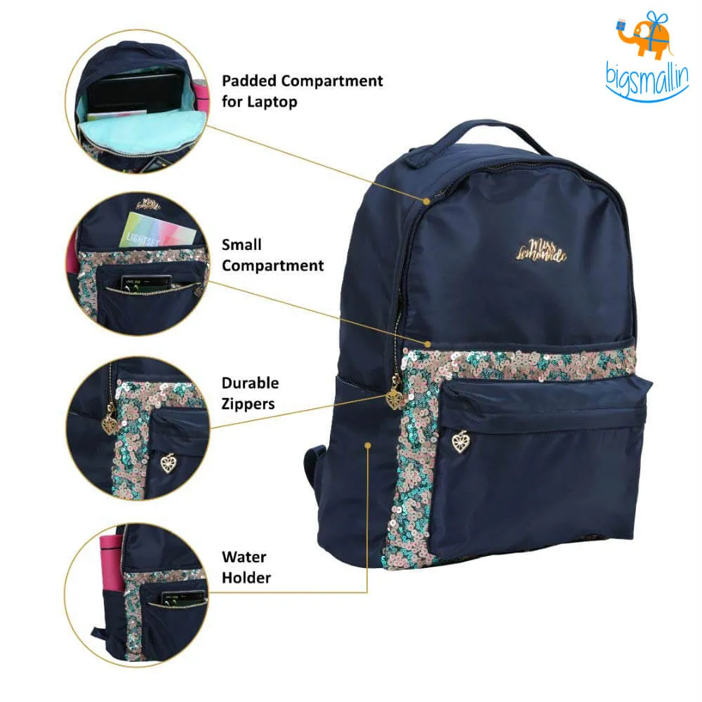 Duo Sequins Navy Backpack